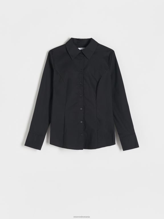 negru Reserved femei îmbrăcăminte cămașă din bumbac 648HZ216