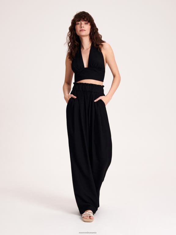 negru Reserved femei îmbrăcăminte deasupra gâtului legat 648HZ330