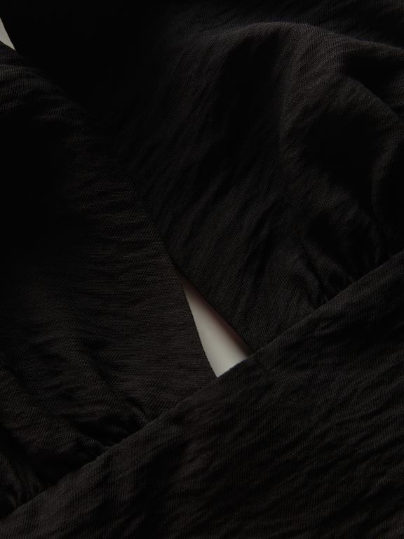 negru Reserved femei îmbrăcăminte deasupra gâtului legat 648HZ330