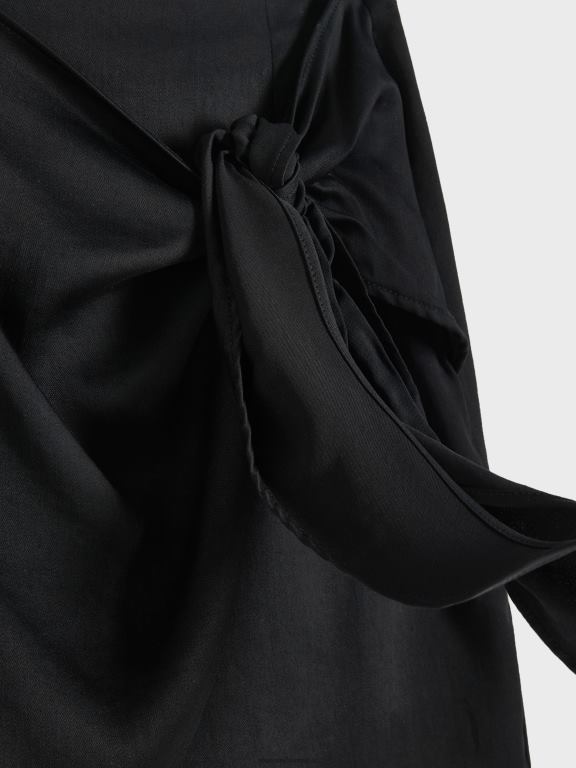 negru Reserved femei îmbrăcăminte fusta cu detaliu cravata 648HZ851