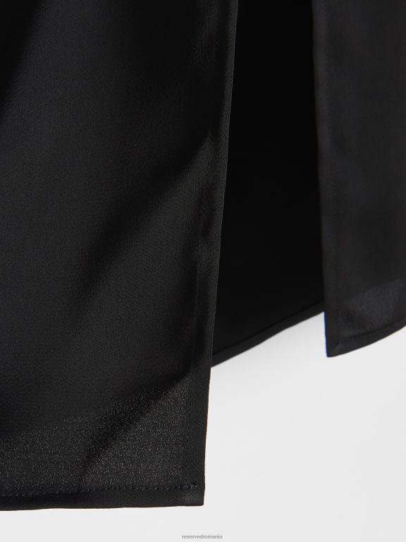 negru Reserved femei îmbrăcăminte fusta cu margele decorative sidefate 648HZ862