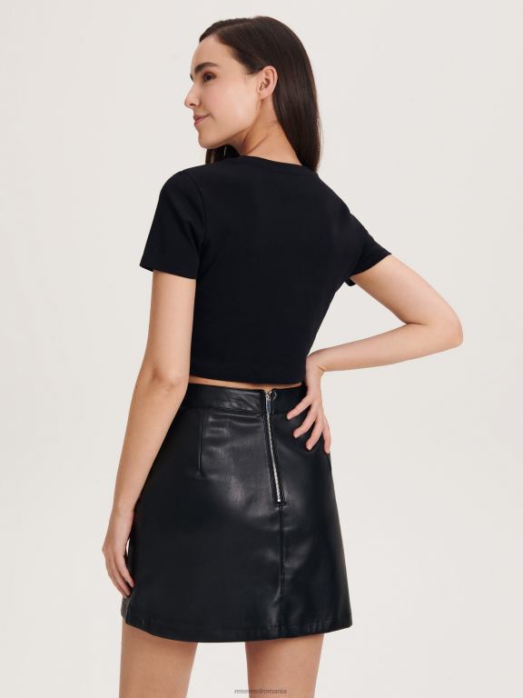 negru Reserved femei îmbrăcăminte fusta din imitatie de piele 648HZ116