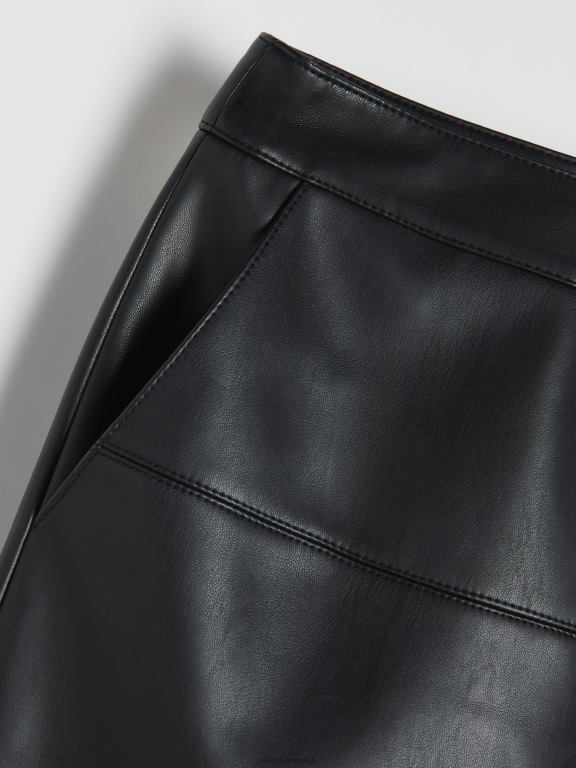 negru Reserved femei îmbrăcăminte fusta din imitatie de piele 648HZ838