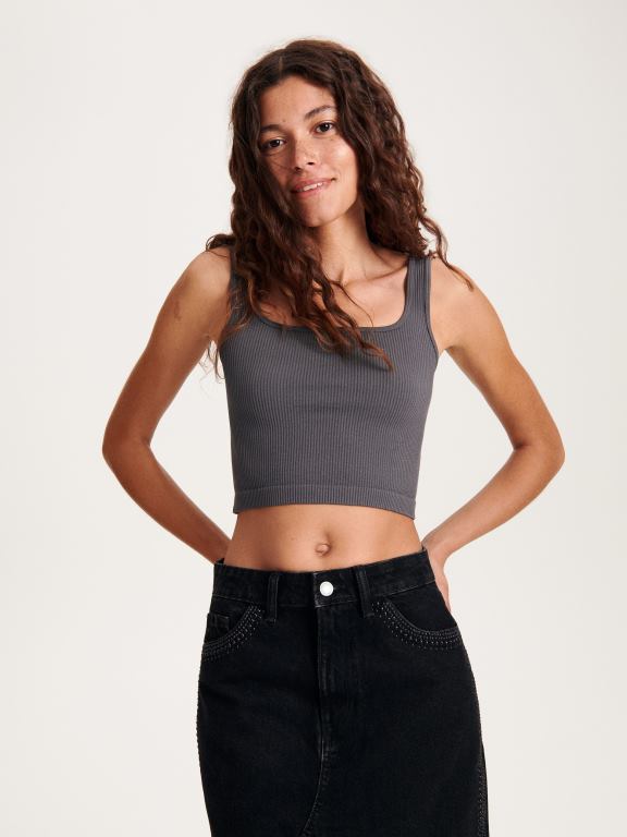 negru Reserved femei îmbrăcăminte fusta midi cu detalii 648HZ819