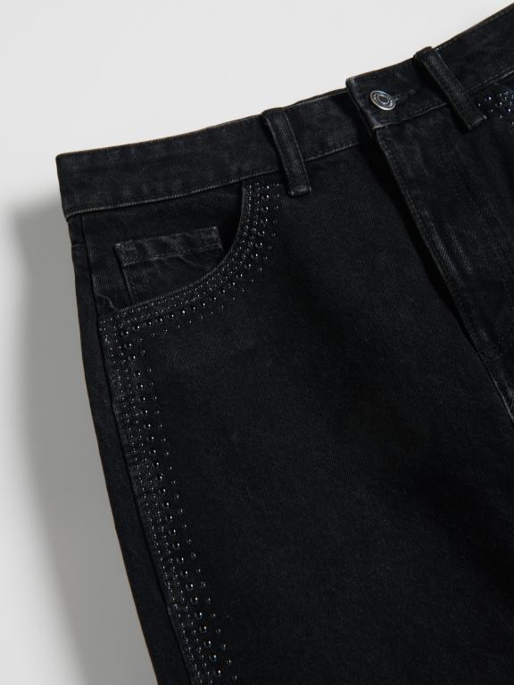 negru Reserved femei îmbrăcăminte fusta midi cu detalii 648HZ819