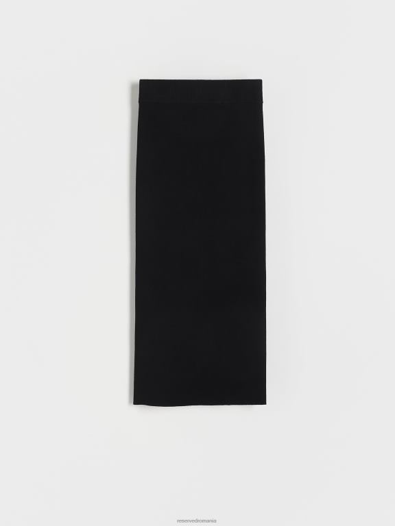 negru Reserved femei îmbrăcăminte fusta midi din jerseu 648HZ537