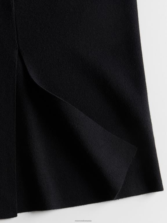 negru Reserved femei îmbrăcăminte fusta midi din jerseu 648HZ537