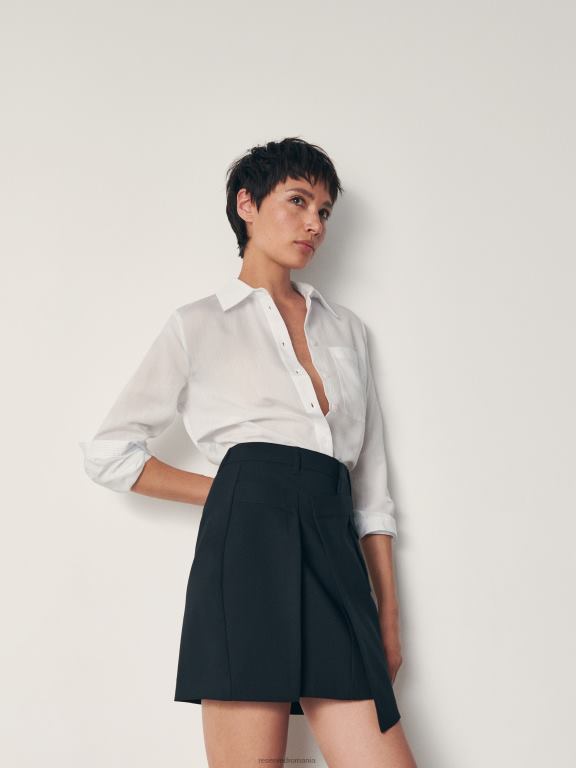 negru Reserved femei îmbrăcăminte fusta mini asimetrica 648HZ62