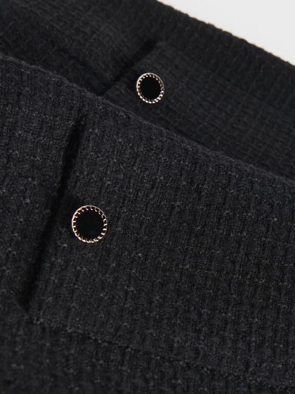 negru Reserved femei îmbrăcăminte fusta mini cu amestec de lana 648HZ20