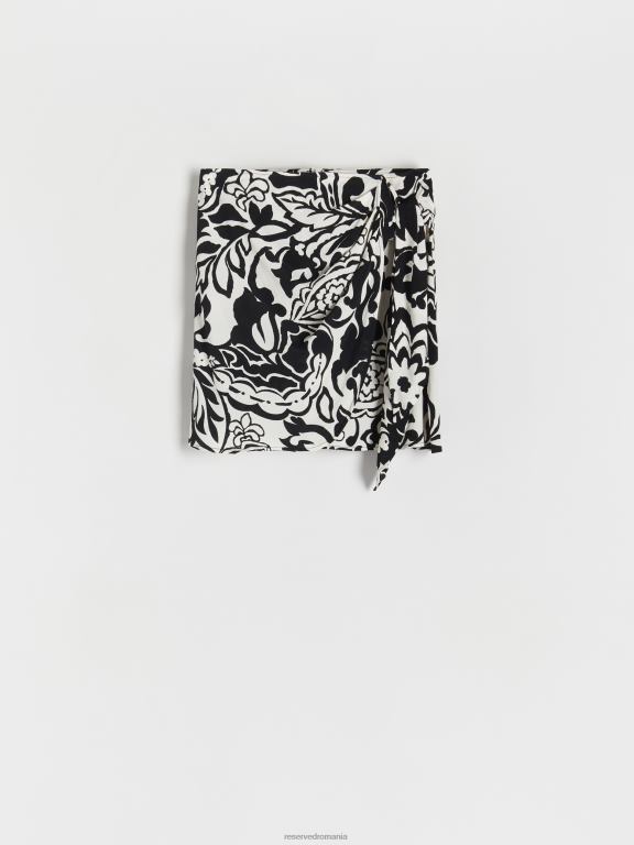 negru Reserved femei îmbrăcăminte fusta mini cu detaliu cravata 648HZ185