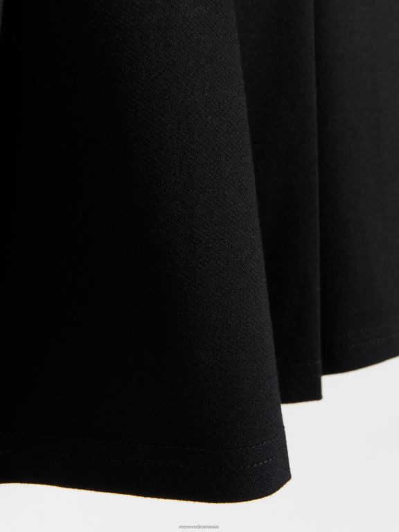 negru Reserved femei îmbrăcăminte fusta mini cu pliuri cutie 648HZ812