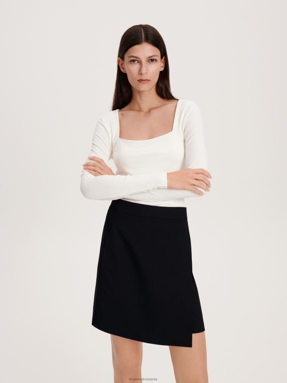 negru Reserved femei îmbrăcăminte fustă mini 648HZ72