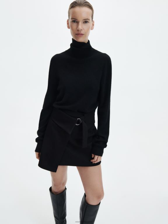 negru Reserved femei îmbrăcăminte fustă mini 648HZ849