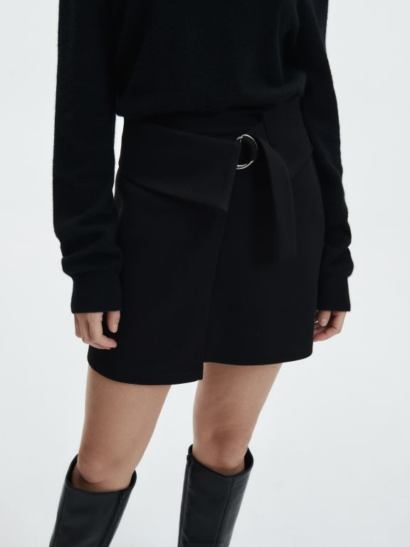 negru Reserved femei îmbrăcăminte fustă mini 648HZ849