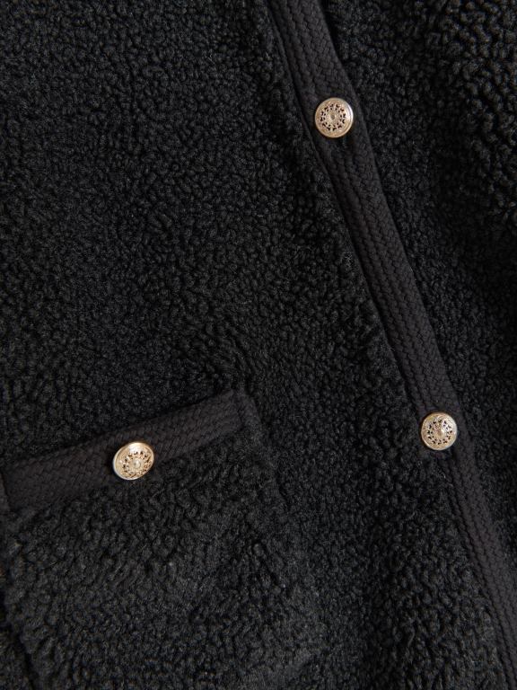 negru Reserved femei îmbrăcăminte jachetă din faux shearling 648HZ887