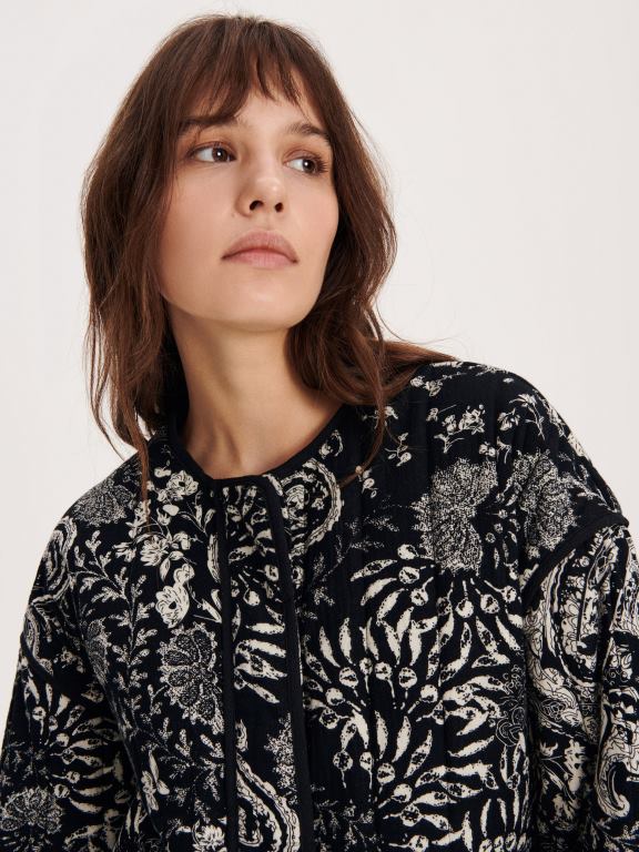 negru Reserved femei îmbrăcăminte jachetă matlasată 648HZ2