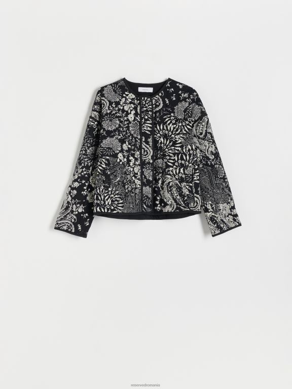 negru Reserved femei îmbrăcăminte jachetă matlasată 648HZ2