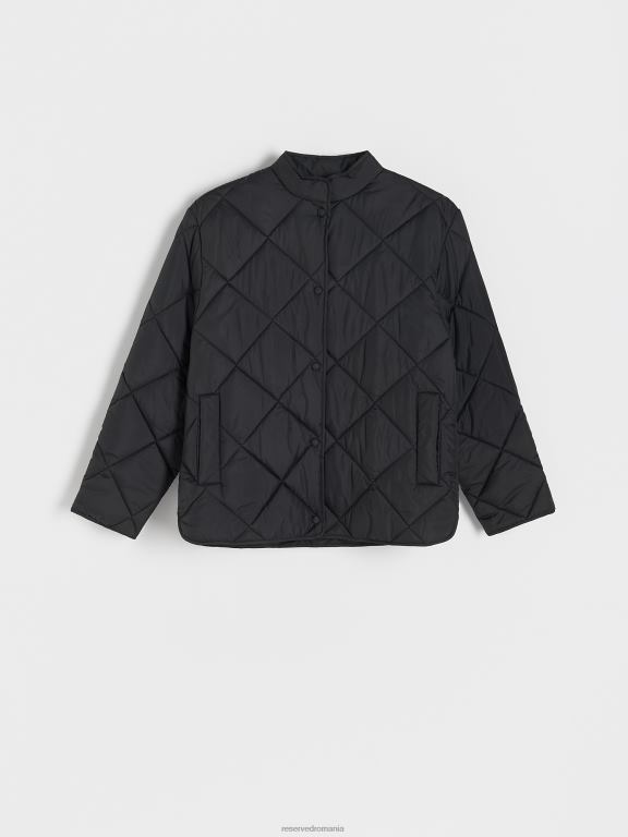 negru Reserved femei îmbrăcăminte jachetă matlasată 648HZ881