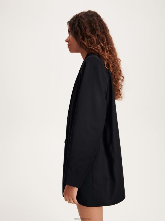 negru Reserved femei îmbrăcăminte jachetă în două piept 648HZ248