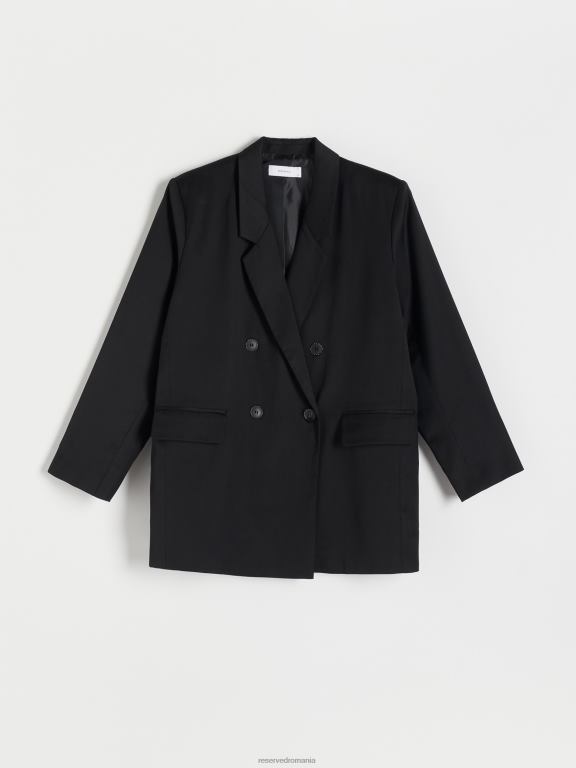 negru Reserved femei îmbrăcăminte jachetă în două piept 648HZ248