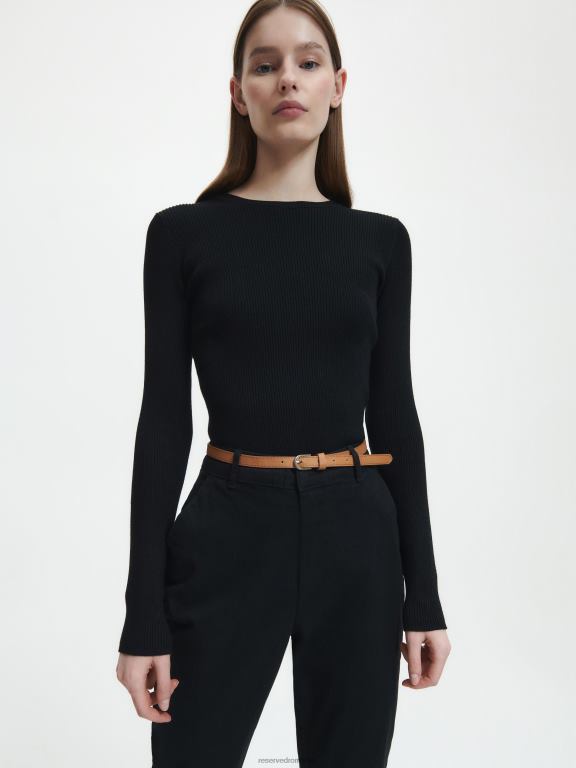 negru Reserved femei îmbrăcăminte pantaloni chino cu centura 648HZ651