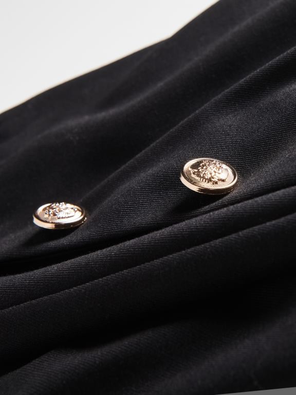 negru Reserved femei îmbrăcăminte pantaloni cu nasturi ornamentali 648HZ626