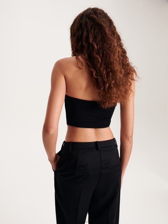 negru Reserved femei îmbrăcăminte pantaloni cu pliu presat 648HZ10