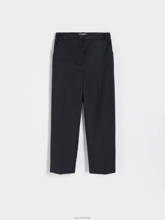 negru Reserved femei îmbrăcăminte pantaloni cu pliu presat 648HZ10