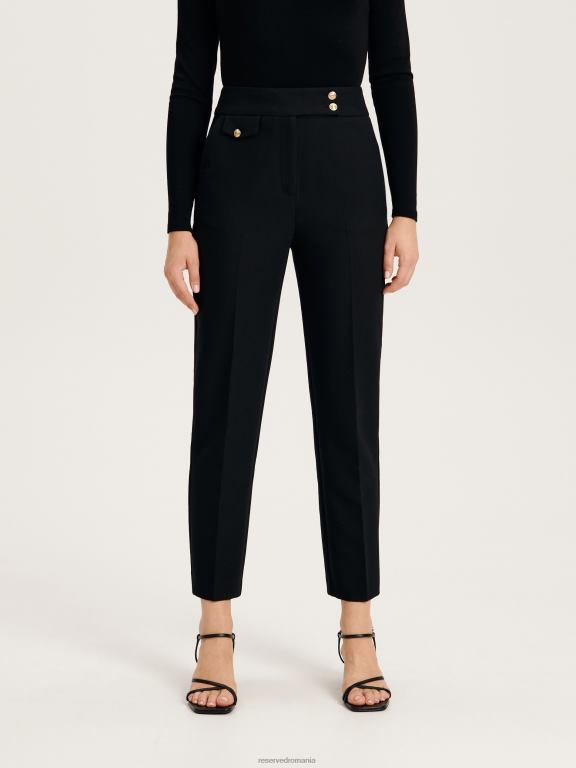 negru Reserved femei îmbrăcăminte pantaloni cu pliu presat 648HZ618