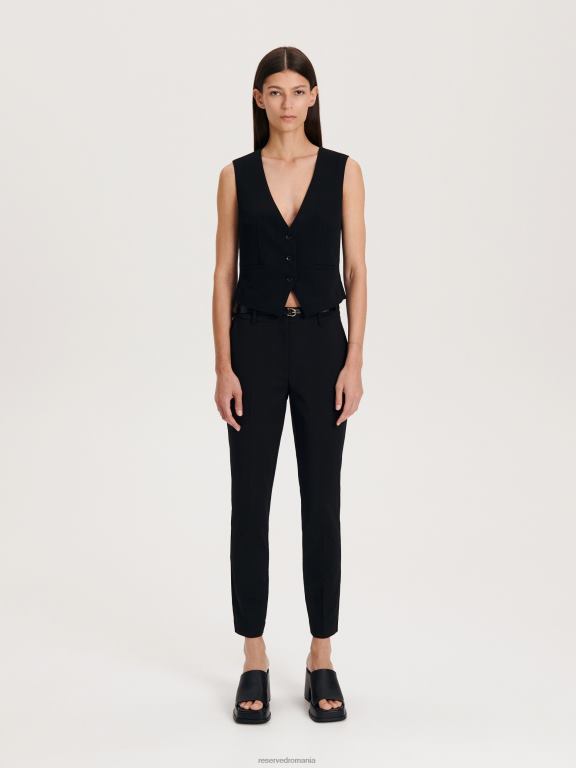negru Reserved femei îmbrăcăminte pantaloni de tigara cu centura 648HZ676