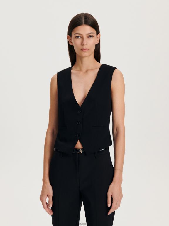 negru Reserved femei îmbrăcăminte pantaloni de tigara cu centura 648HZ676