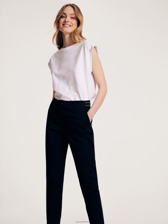 negru Reserved femei îmbrăcăminte pantaloni noi cu pliu presat 648HZ666