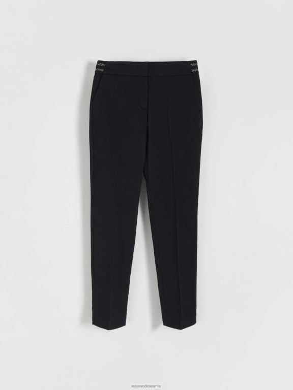 negru Reserved femei îmbrăcăminte pantaloni noi cu pliu presat 648HZ666
