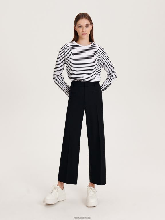 negru Reserved femei îmbrăcăminte pantaloni noi cu pliu presat 648HZ667