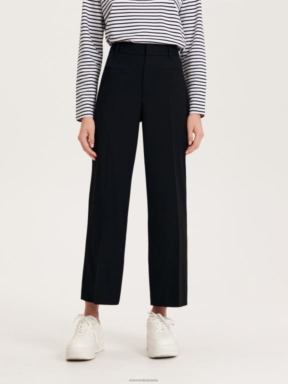 negru Reserved femei îmbrăcăminte pantaloni noi cu pliu presat 648HZ667
