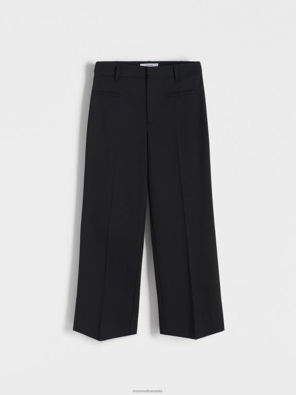 negru Reserved femei îmbrăcăminte pantaloni noi cu pliu presat 648HZ667