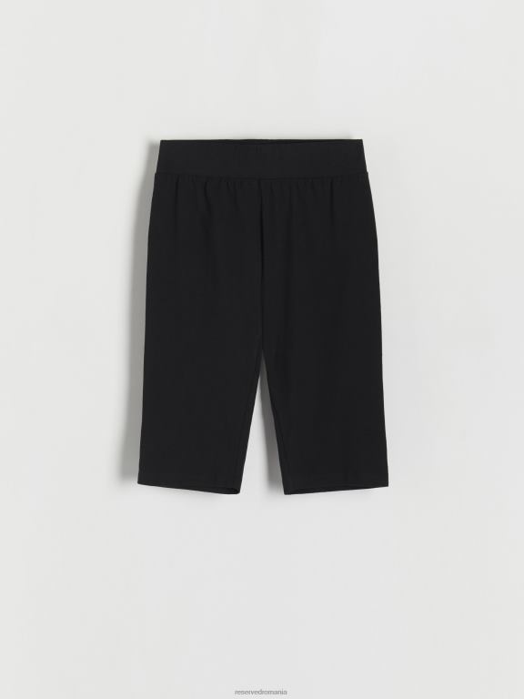 negru Reserved femei îmbrăcăminte pantaloni scurți biker bogati în bumbac 648HZ565