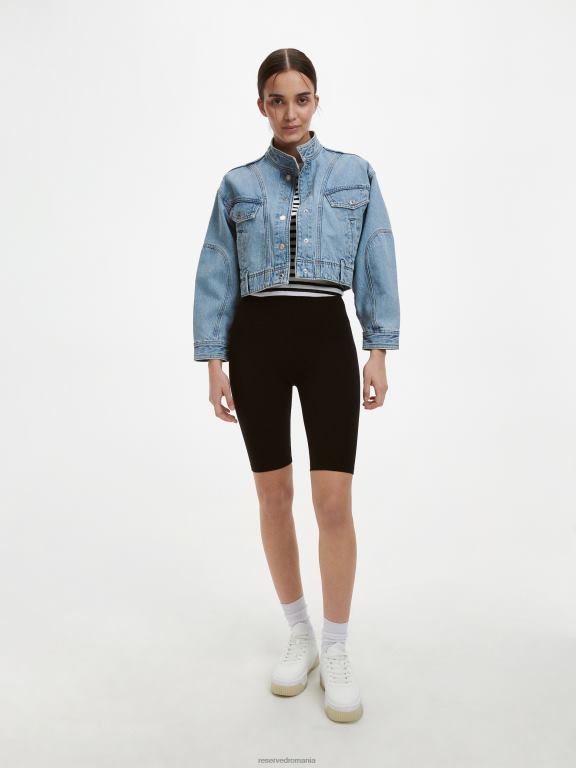 negru Reserved femei îmbrăcăminte pantaloni scurți biker bogati în bumbac 648HZ571