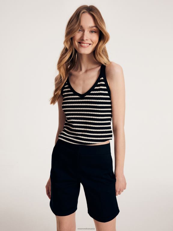 negru Reserved femei îmbrăcăminte pantaloni scurți bogati în bumbac 648HZ187