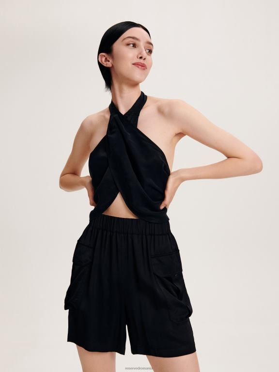 negru Reserved femei îmbrăcăminte pantaloni scurți cargo 648HZ581