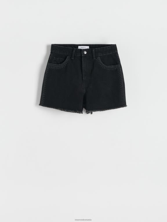 negru Reserved femei îmbrăcăminte pantaloni scurți cu detalii 648HZ554