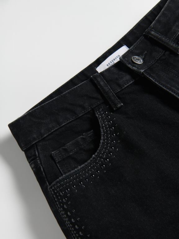 negru Reserved femei îmbrăcăminte pantaloni scurți cu detalii 648HZ554