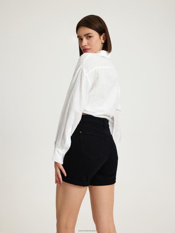 negru Reserved femei îmbrăcăminte pantaloni scurți din denim 648HZ576