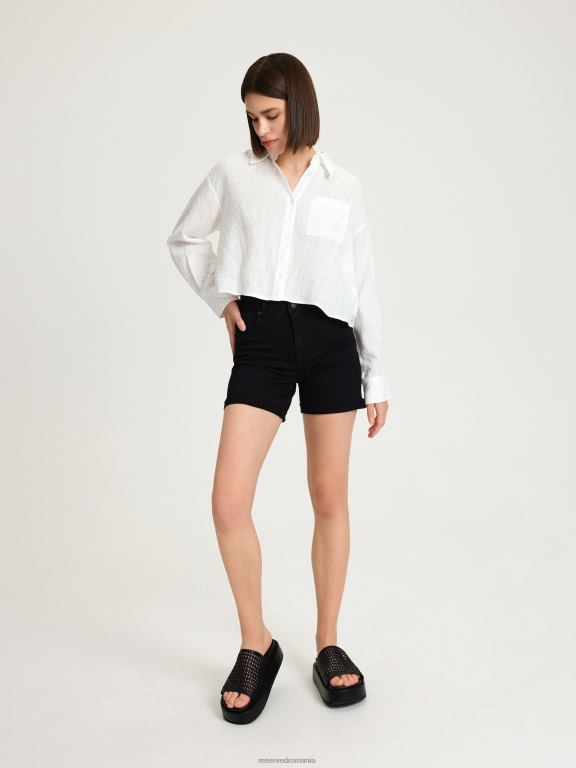 negru Reserved femei îmbrăcăminte pantaloni scurți din denim 648HZ576