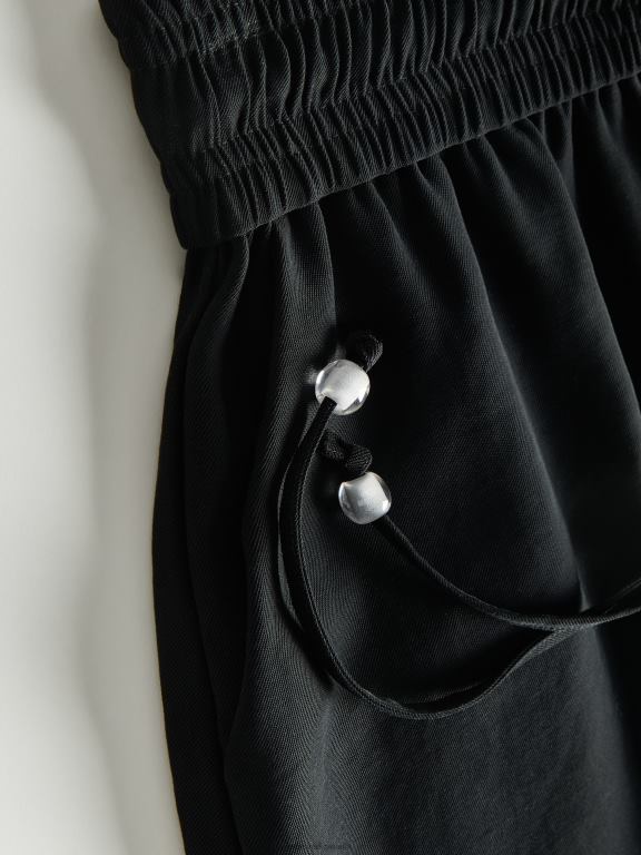 negru Reserved femei îmbrăcăminte pantaloni scurți din viscoză 648HZ577