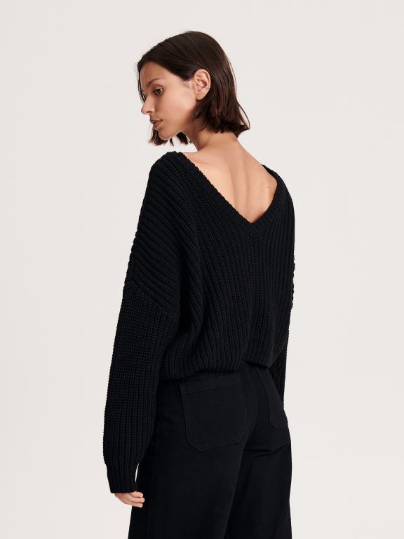 negru Reserved femei îmbrăcăminte pulover 648HZ913