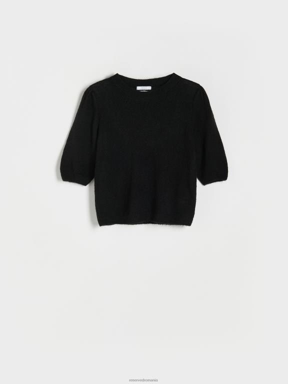 negru Reserved femei îmbrăcăminte pulover cu maneci umflate 648HZ936