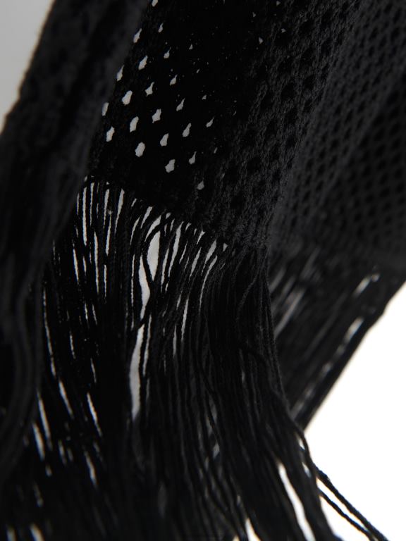 negru Reserved femei îmbrăcăminte rochie cu tiv cu franjuri 648HZ1065