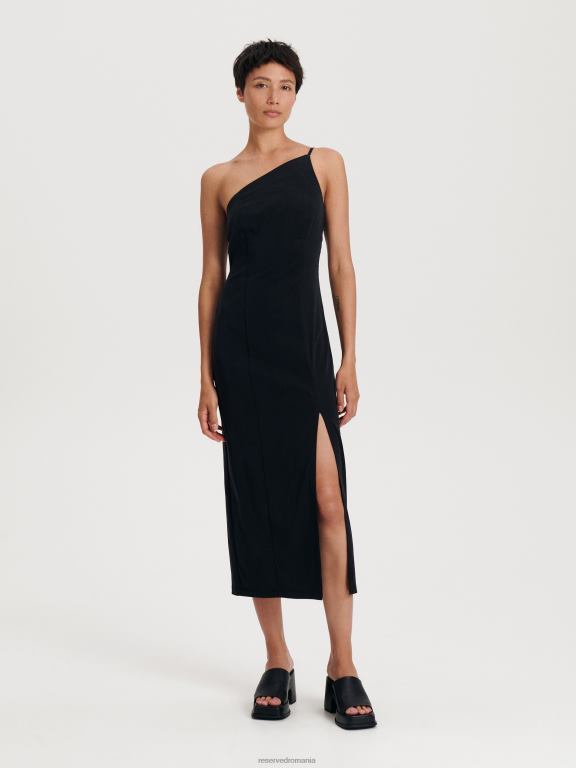 negru Reserved femei îmbrăcăminte rochie cu un singur umăr 648HZ17
