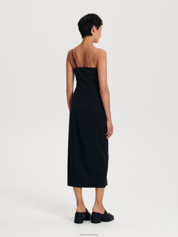 negru Reserved femei îmbrăcăminte rochie cu un singur umăr 648HZ17
